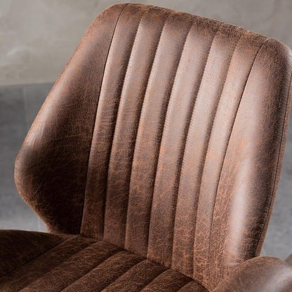 HOOOWOOO Faux Suede Leather Home Office Desk Chair,MCM Modern Ergonomic Task Work Chair,Computer Gaming Chair with Cushion Seat Mid Back for Long Hours(Chocolate Brown)
