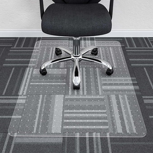 Office Chair Mat, 30" x 48" Clear Carpet Chair Mats for Low Pile Carpeted Floors Home Office, Studded Floor Mat for Office Chair on Carpet