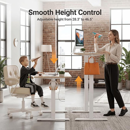 Claiks Electric Standing Desk 40x24 Inches, Adjustable Height Motorized Sit Stand Desk with 3 Memory Presets&Cable Management, Space-Optimized Computer Workstation for Home Office&Bedroom, Nature