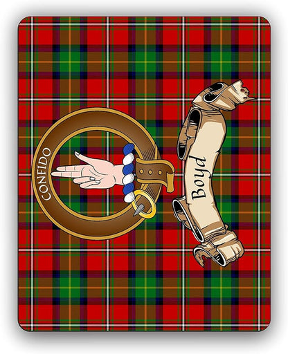 Scottish Clan Boyd Tartan Crest Computer Mouse Pad