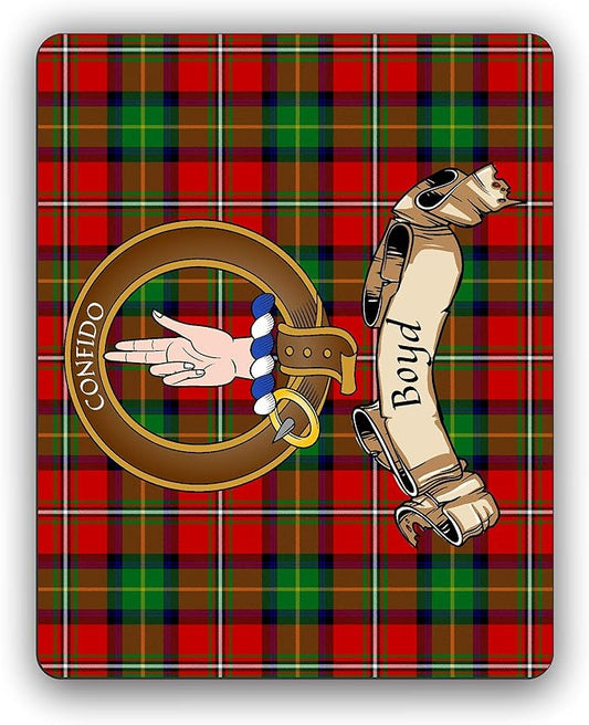 Scottish Clan Boyd Tartan Crest Computer Mouse Pad