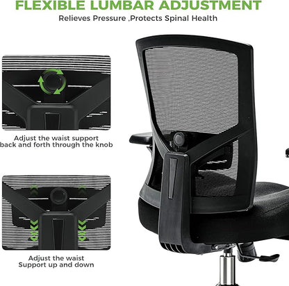Big and Tall Office Chair 700lbs with Ergonomic W Wide Thick Seat Cushion, Oversized Mesh Desk Chair with Adjustable Lumbar Support, Computer Chair with Upgraded 4D Armrests