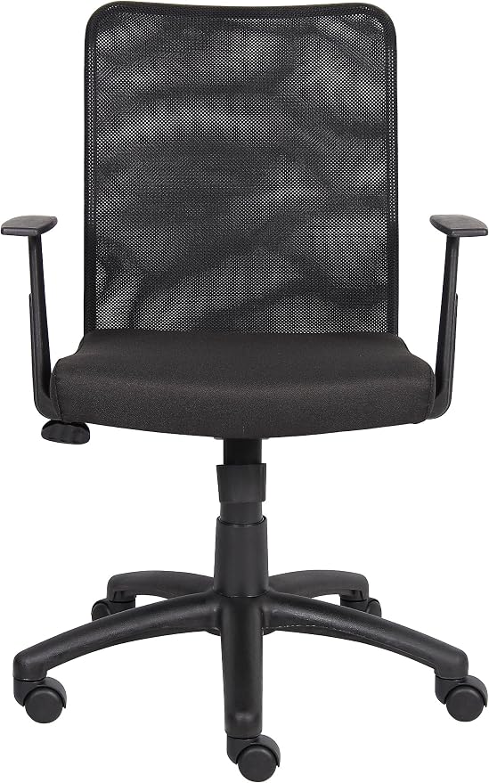 BOSS Office Products B6106 Budget Mesh Task Chair with Arms in Black