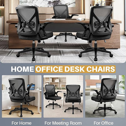 FelixKing Office Chair - Ergonomic Desk Chair Breathable Mesh Task with Wheels and Lumbar Support Home Desk Office Chairs with Flip up Armrest Rolling Swivel for Home Computer Black Pack of 10