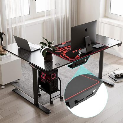 EUREKA ERGONOMIC L Shaped Gaming Desk, 60 Inch L60 Home Office Corner PC Computer Gamer Table Large Writing Workstation Gifts w Mouse Pad Cable Management, Space Saving, Easy to Assemble, Right Black
