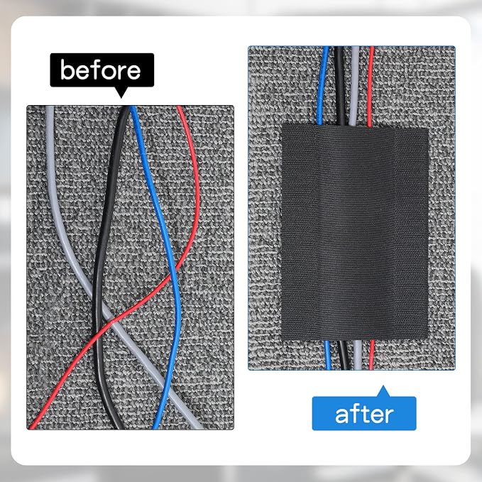 WILLBOND Carpet Cord Cover Cable Protector Floor Cover Cable Protector Management Only for Commercial Office Carpet(59.06 ft,Black)
