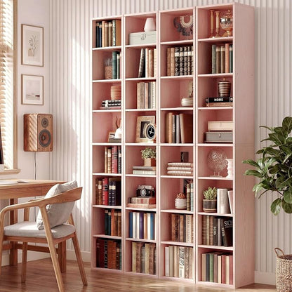 IRONCK Tall Narrow Bookshelf 8 Tiers 71in Set of 2, Compact Corner Bookcase, Easy to Match for Living Room, Office, Study, Bedroom