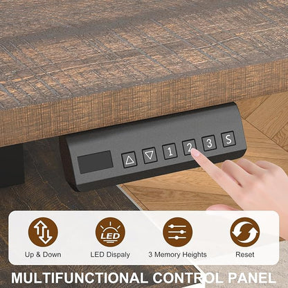 St.Mandyu 55" L Shaped Electric Standing Desk with File Drawer & Sliding Door, Height Adjustable Sit Stand Corner Computer Desk with Power Outlets, Drawers & Cup Holder for Home Office, White