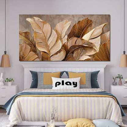 Dimpaga Canvas Wall Art Decor Artwork for Wall Decor Wall Art Pictures for Living Room Botanical Wall Art Prints Brown Modern Wall Art Decorations Artwork for walls Bedroom Office Decor 20" X 40"