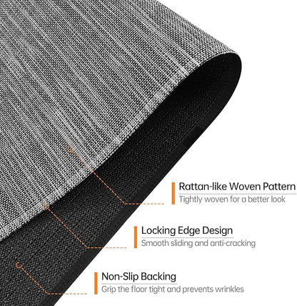 Office Chair Mat, 46" x 60" Computer Chair Mat for Hardwood Floor, Non-Curve Anti Slip Hard Floor Protector for Rolling Chair, PVC Mat Desk Rug for Home Office