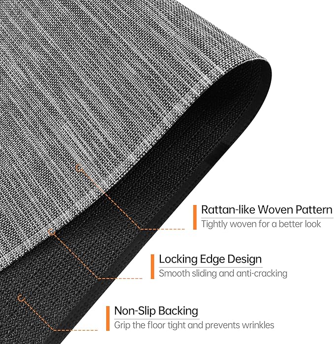 Office Chair Mat, 36" x 48" Computer Chair Mat for Hardwood Floor, Non-Curve Anti Slip Hard Floor Protector for Rolling Chair, PVC Mat Desk Rug for Home Office