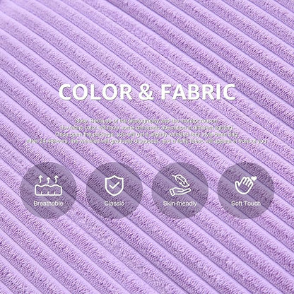 Hobestluk Adults Bean Bag Chair Faux Fur BeanBag Couch for Living Room | Purple Corduroy,Ergonomic Design,Memory Foam,UltraSoft,Anti-slip Bottom,No Assembly Required,Decorative Style for Living Room