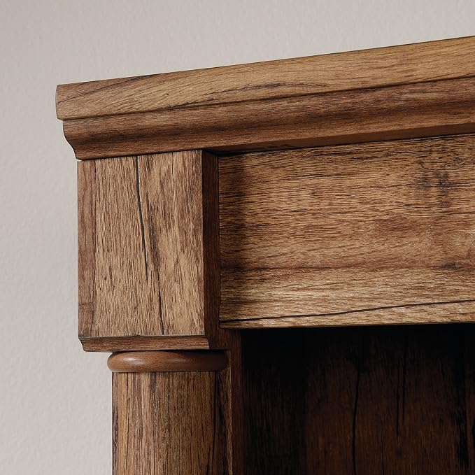 Sauder Palladia Bookcase with Doors, Multiroom Storage, Library Bookcase, Vintage Oak Finish