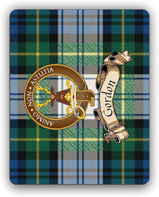 Scottish Clan Gordon Dress Tartan Crest Computer Mouse Pad