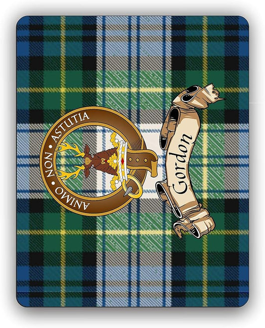 Scottish Clan Gordon Dress Tartan Crest Computer Mouse Pad