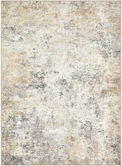 UERMEI 4x6 Area Rug Living Room Rugs - Washable Neutral Modern Abstract Soft Thin Rug Indoor Floor No Slip Rug Carpet for Bedroom Under Dining Table Home Office Decor - Golden Grey
