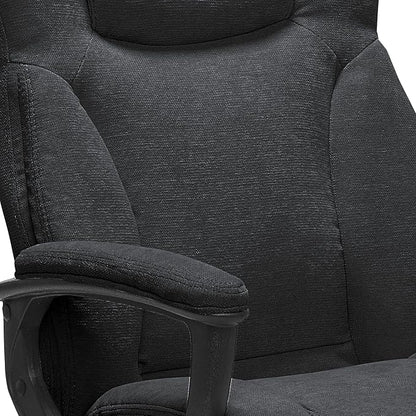 Serta Connor Executive Office Chair, Ergonomic Computer Chair with Layered Body Pillows, Contoured Lumbar, Adjustable Seat, Microfiber Fabric, Black