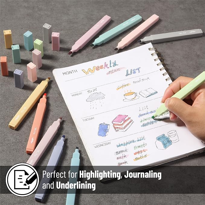 Mr. Pen- Aesthetic Bible Highlighters No Bleed Through, 10 Pack | Retro Colors, Cute Highlighter for Journaling Supplies and School Accessories, Bible Highlighters and Pens No Bleed