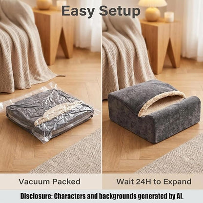 Keep Warm Foot Stool Foot Rest for Under Desk At Work | Office Footrest with Warm Feet Pocket,Ergonomic Under Deskfoot stool Stool for Office Chair & Back &Pain Relief, Dark gray+