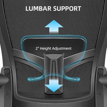 FelixKing Office Chair, Desk Chair with Adjustable Lumbar Support, Ergonomic Computer Chair with High Back and Armrest, Adjustable Height Gaming Chair Home Office Swivel Chair, Pack of 5, Black