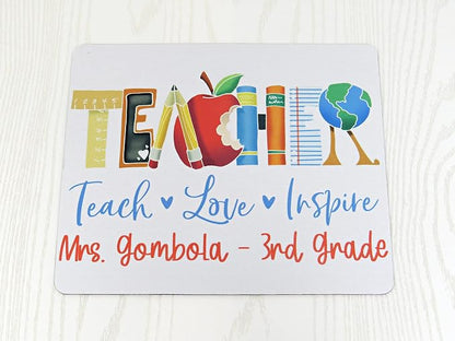 Personalized Mouse Pad Teacher Gift - Mousepad Appreciation Thank You Present - Custom End of School Year