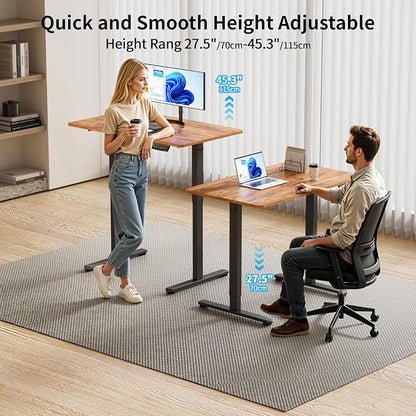 BIZUM 40x24 Inch Electric Standing Desk with Memory Presets, Quiet Motor Height Adjustable Stand Up Desk for Home Office & Gaming, Ergonomic Sit Stand Workstation，Light Rustic Brown