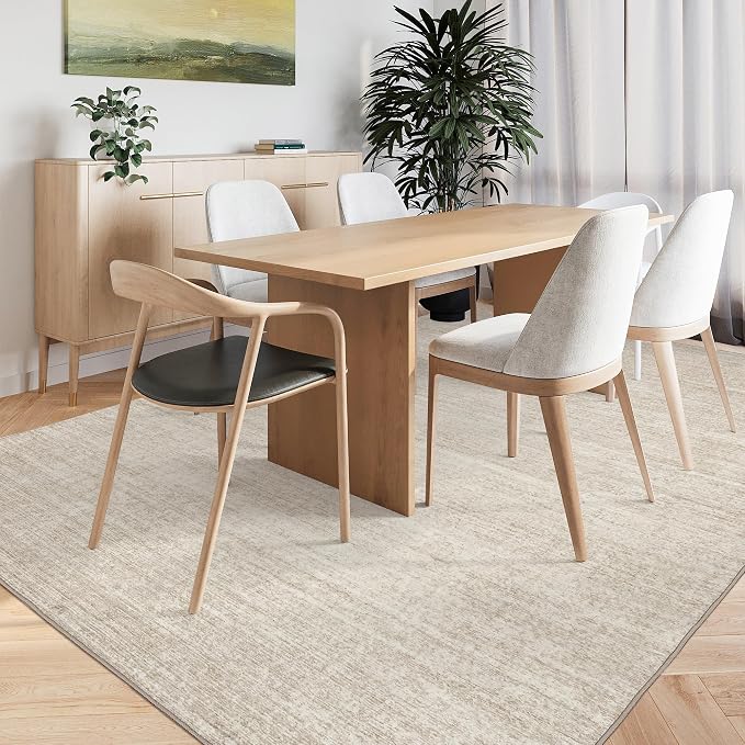 Valenrug Washable Rugs 3x5 - Stain Resistant 3x5 Area Rugs for Living Room, Non Slip Backing Printed Entryway Rugs for Bedroom, Folable Machine Washable Area Rug(3'x5', Beige)