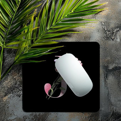 Mouse Pad Pinks Flowers Initial Letters Mousepad Desktop Laptop Computer Accessories Home Office Gaming Work Desk Computer Non-Slip Rubber Monogram Floral Alphabet A-Z mousepad (J)
