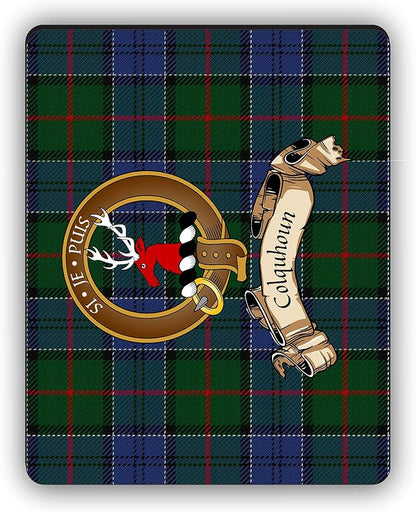Scottish Clan Colquhoun Tartan Crest Computer Mouse Pad