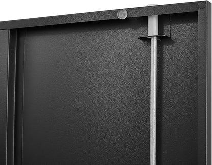 Tall Steel Garage Storage Cabinet with Lock - 72" H Heavy Duty Metal Storage Locker with 4 Adjustable Shelves for Home, Office, Black