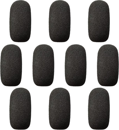 10-Pack Small Foam Windscreens for Lavalier Mics - High-Density Foam Mic Covers for Headset Protection
