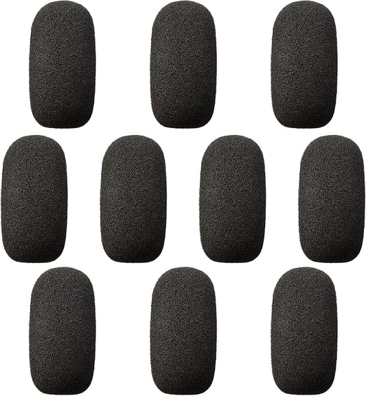 10-Pack Small Foam Windscreens for Lavalier Mics - High-Density Foam Mic Covers for Headset Protection