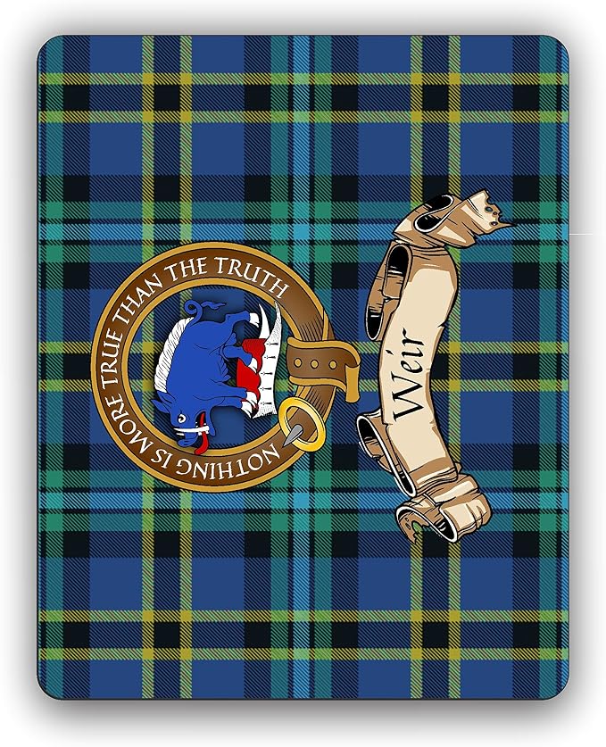 Weir Scottish Clan Tartan Crest Computer Mouse Pad