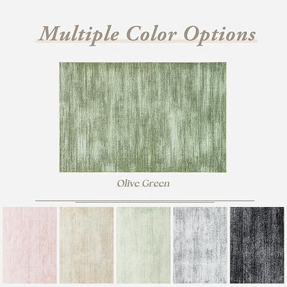 BILEEHOME Olive Green Rug 2x3 Modern Abstract Neutral Area Rug for Entryway Indoor Loden Green Low Pile Floor Carpet with Non Slip Washable Small Rugs for Bathroom Kitchen 2 x 3
