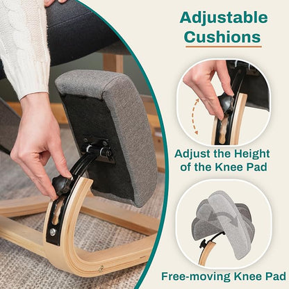 NYPOT Kneeling Chair with Adjustable Seats Knee Chair for Posture Correction, Rocking Stool for Desk