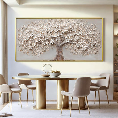 Canvas Wall Art Decor Prints Oversized Wall Art Pictures for Living Room Tree of Life Wall Art Decor Canvas Art Wall Decor Modern Large Gold Framed Wall Art Prints Artwork for Walls Bedroom Office Decor 29" X 58"