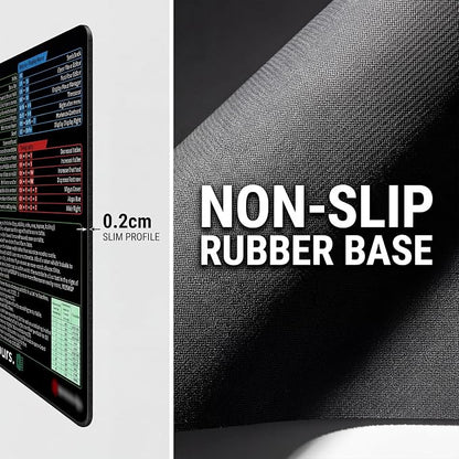 Excel Shortcut Keys Mouse Pad, Extended Large Desk Mat (31.5x11.8 Inch) with Non-Slip Base & Washable Surface for Gaming, Computer, Office Desk