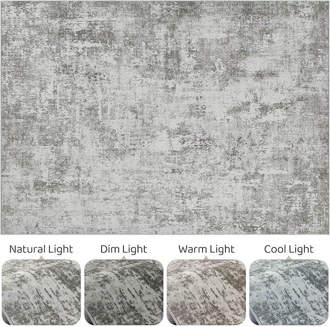8x10 Area Rugs Living Room: Washable Large Abstract Neutral Modern Soft Rugs Stain Resistant Indoor Floor Non-Slip Accent Carpet for Bedroom Nursery Playroom Office Dining Room Home Decor- Greige