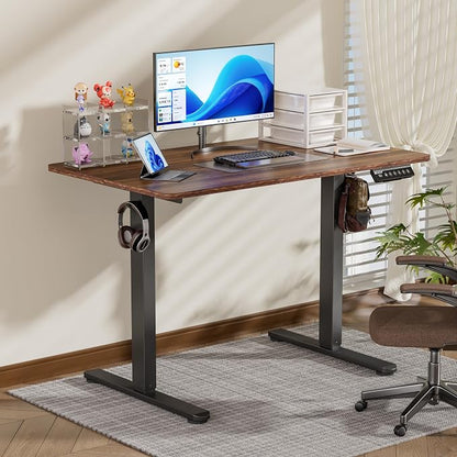 BIZUM 40x24 Inch Electric Standing Desk with Memory Presets, Quiet Motor Height Adjustable Stand Up Desk for Home Office & Gaming, Ergonomic Sit Stand Workstation，Walnut