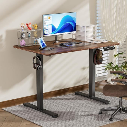 BIZUM 40x24 Inch Electric Standing Desk with Memory Presets, Quiet Motor Height Adjustable Stand Up Desk for Home Office & Gaming, Ergonomic Sit Stand Workstation，Walnut
