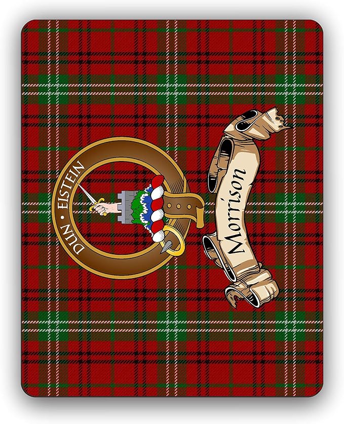 Morrison Scottish Clan Tartan Crest Computer Mouse Pad