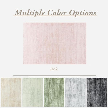 BILEEHOME Light Pink Rug 5x7 for Nursery Bedroom,Abstract Cute Modern Washable Boho Area Rugs for Girls Room,Blush