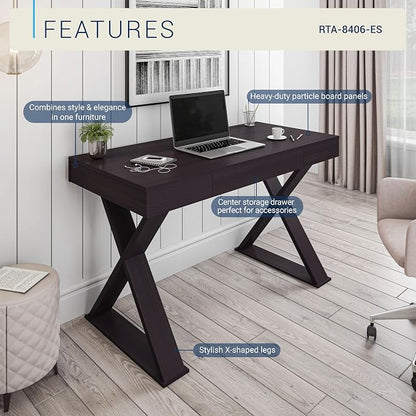 Techni Mobili Trendy Writing Desk with Drawer, Espresso