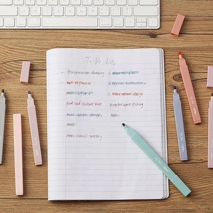 Mr. Pen- Aesthetic Highlighters No Bleed, 8 Pack, Earthy Colors, Chisel Tip | Cute Highlighters Assorted Colors for Journaling, Highlighting, Underlining, Fast Dry, Back to School Supplies