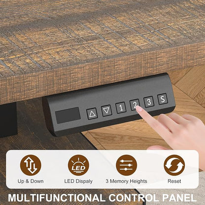 St.Mandyu 55" L Shaped Electric Standing Desk with File Drawer & Sliding Door, Height Adjustable Sit Stand Corner Computer Desk with Power Outlets, Drawers & Cup Holder for Home Office, Black