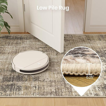 Valenrug Washable Rugs 6x9 - Ultra Thin Stain Resistant 6x9 Rugs for Living Room, Non Slip Backing 0.25" Low Pile Abstract Rugs for Bedroom, Folable Machine Washable Area Rug(6'x9', Taupe)