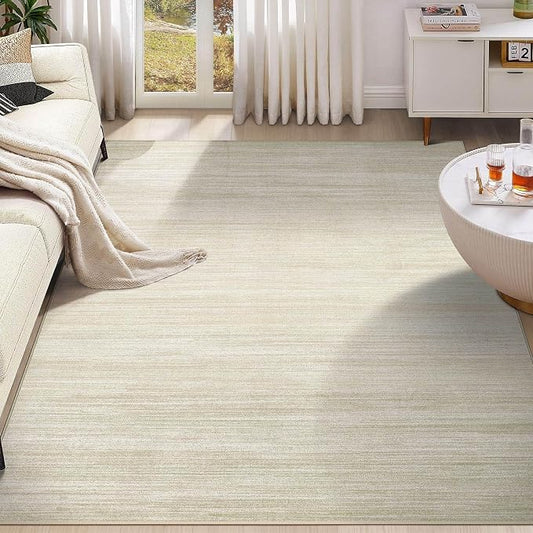 UERMEI 9x12 Washable Area Rug - Neutral Modern Abstract Living Room Rugs, Non-Slip Soft Large Indoor Floor Carpet for Bedroom Home Office & Under Dining Table Decor, Brown/Beige