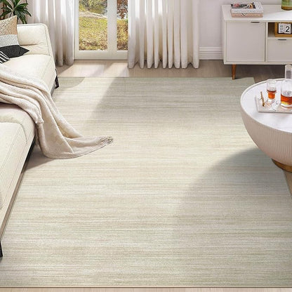 UERMEI 8x10 Washable Area Rug - Neutral Modern Abstract Living Room Rugs, Non-Slip Soft Large Indoor Floor Carpet for Bedroom Home Office & Under Dining Table Decor, Brown/Beige