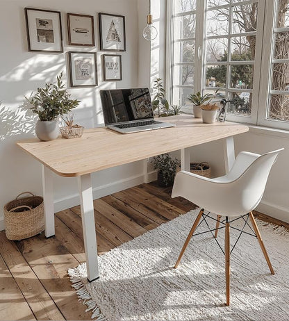 Modular Computer Office Desk, Modern Style Small Study Writing Workstation Table for Home & Business, Large (55" x 28")