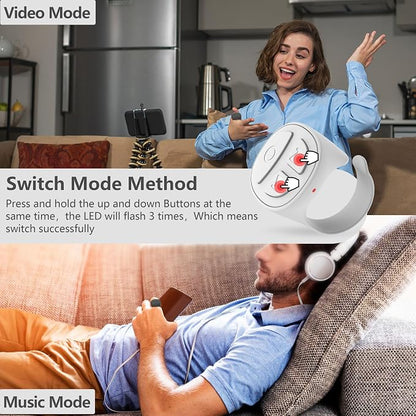 Tiktok Scrolling Ring, Bluetooth Camera Remote Control, Scrolling Ring Remote for iPhone TikTok FB YouTube IG Android Phone, Fingertip Wireless Scroller Page Turner (White)